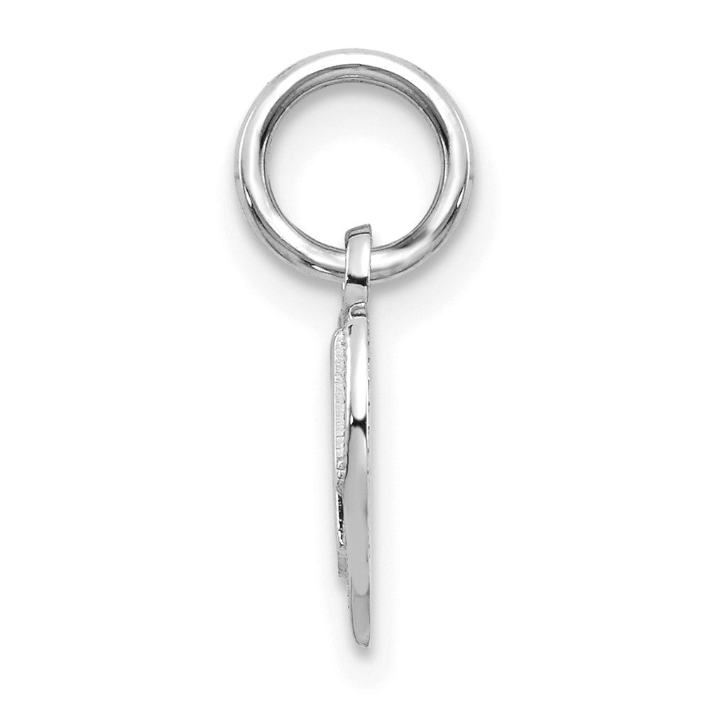 14K White Gold Mom Heart Charm