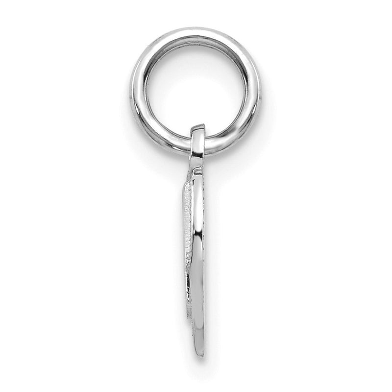 14K White Gold Mom Heart Charm