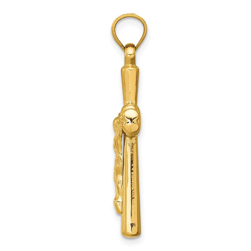 14K Yellow Gold Reversible Crucifix Pendant