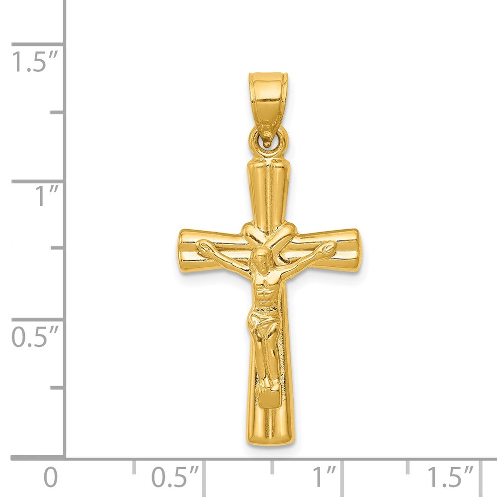 14K Yellow Gold Reversible Crucifix Pendant