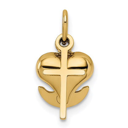 14K Yellow Gold 3D Faith, Hope And Charity Charm