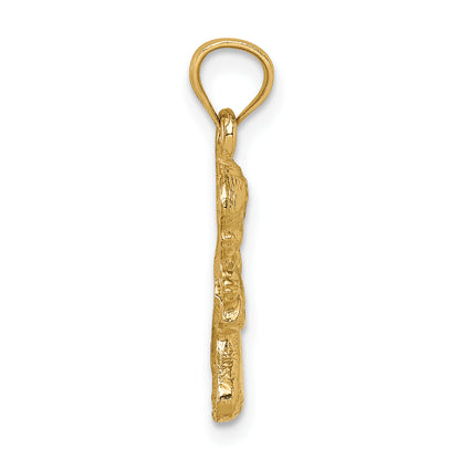 14K Yellow Gold Praying Girl Pendant