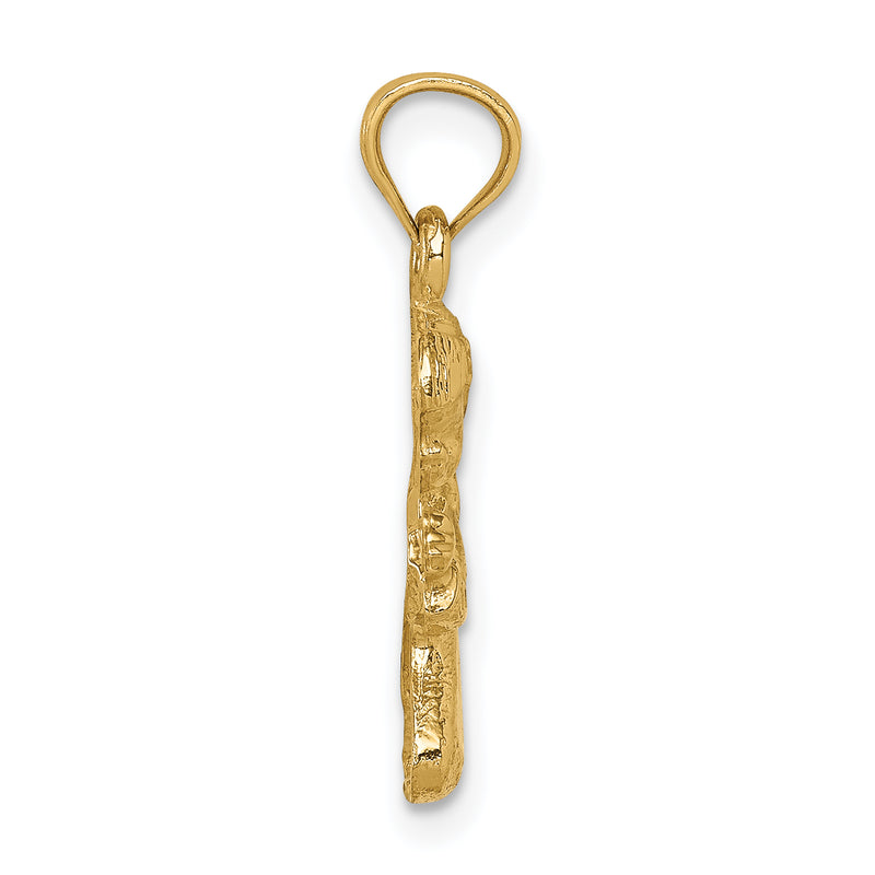 14K Yellow Gold Praying Girl Pendant