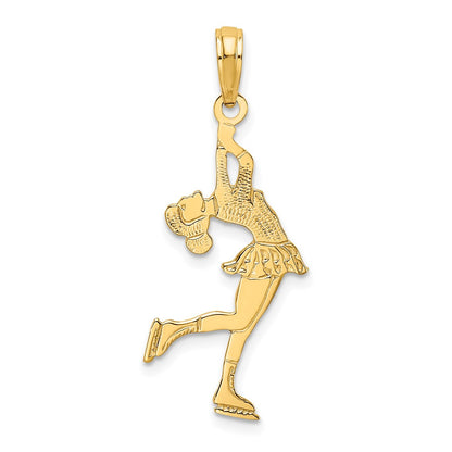 14K Yellow Gold Ice Skater Turning Charm