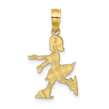 14K Yellow Gold Child Ice Skater Charm