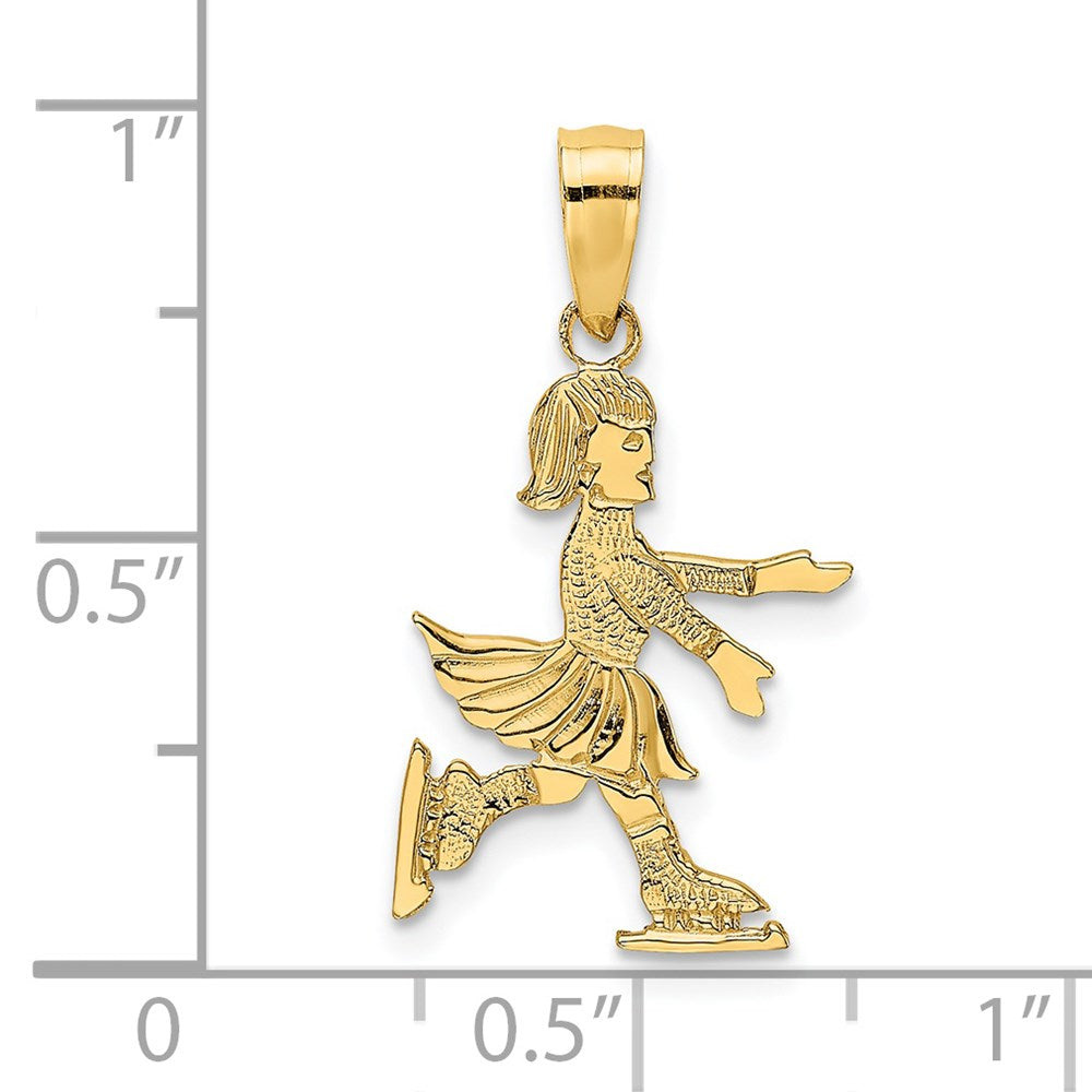 14K Yellow Gold Child Ice Skater Charm