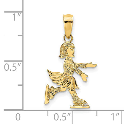 14K Yellow Gold Child Ice Skater Charm
