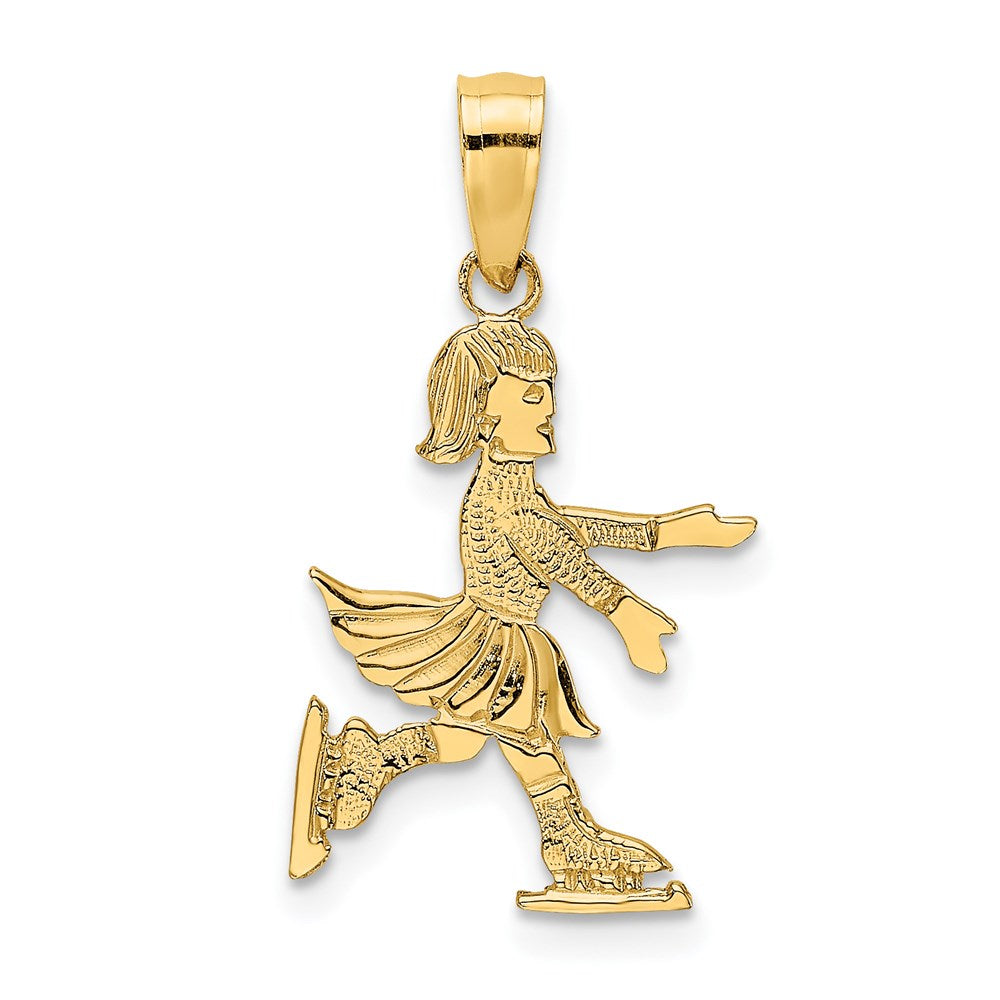 14K Yellow Gold Child Ice Skater Charm