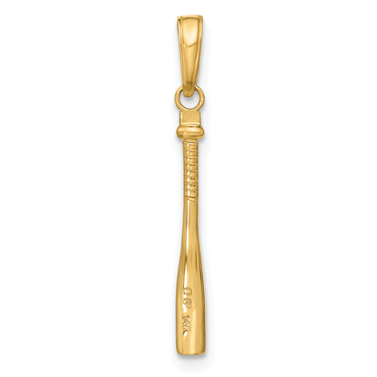 14K Yellow Gold 3-D Baseball Bat Pendant
