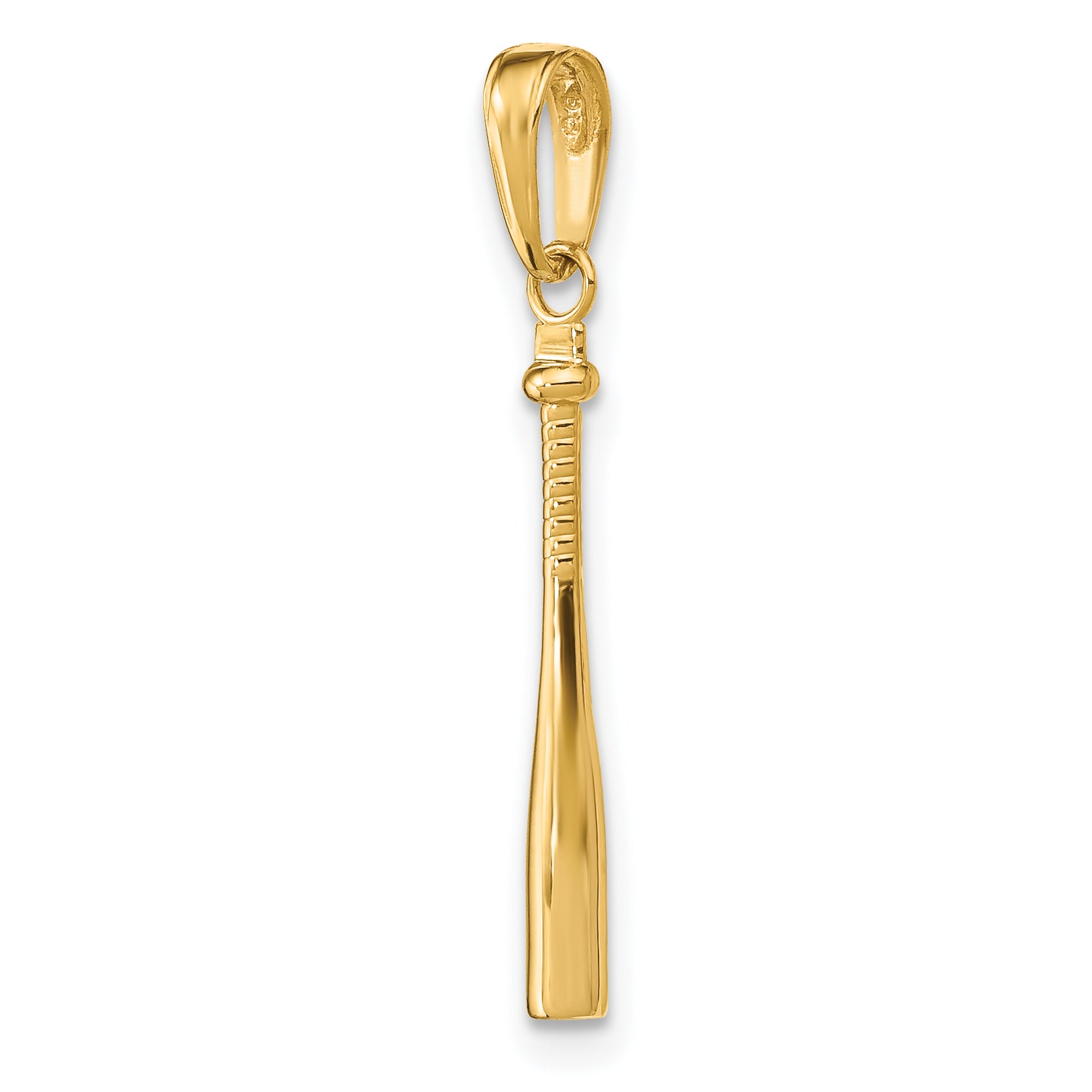 14K Yellow Gold 3-D Baseball Bat Pendant