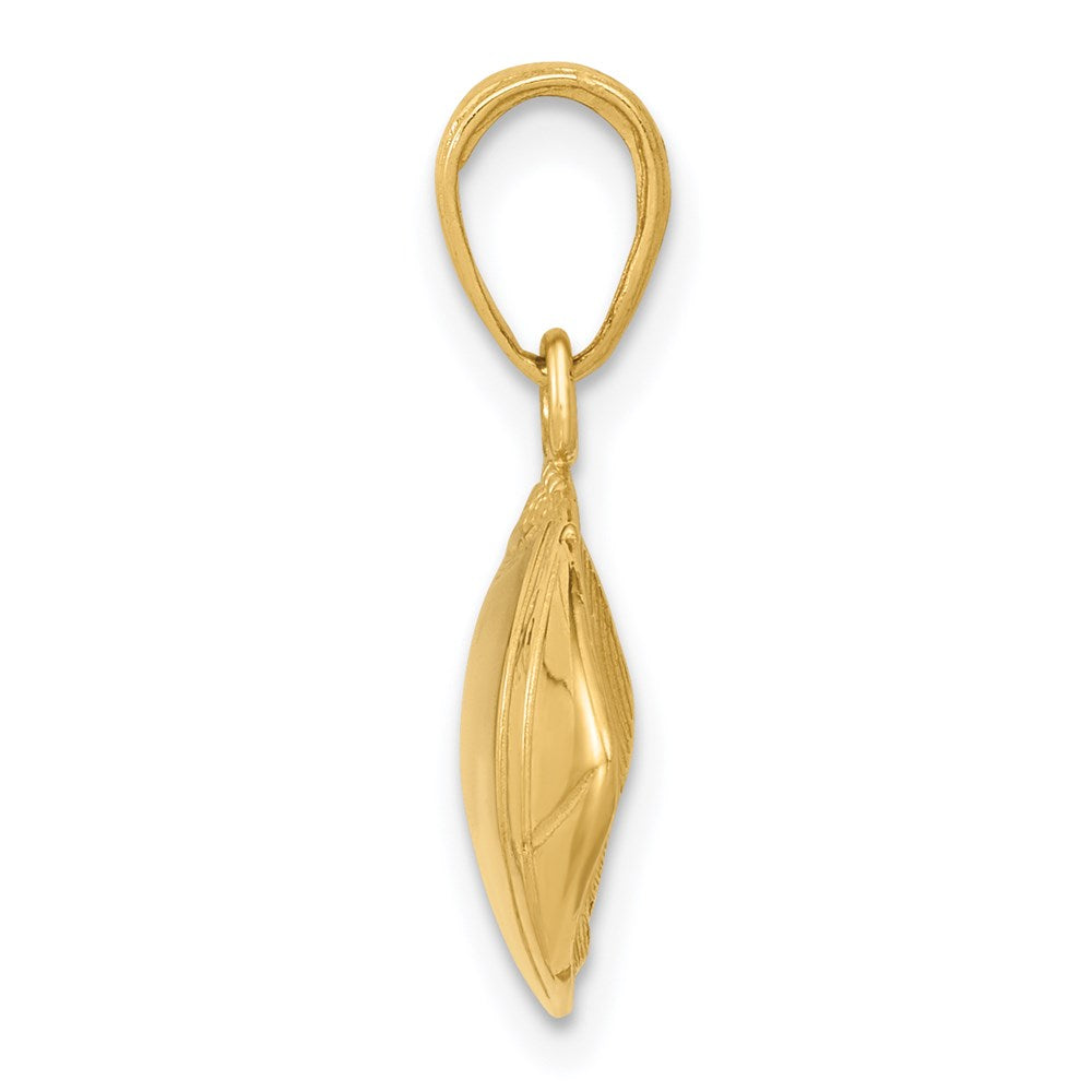 14K Yellow Gold Football Profile Pendant