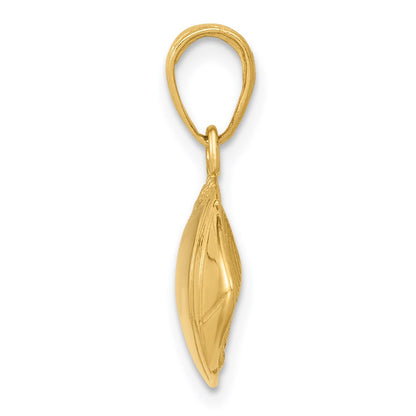14K Yellow Gold Football Profile Pendant