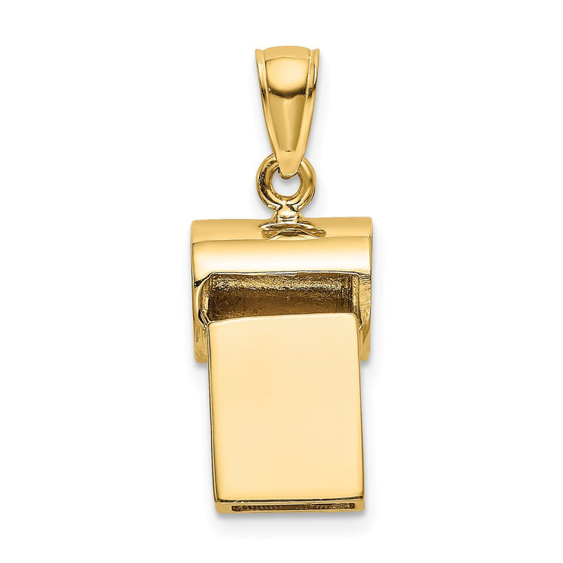 14k Yellow Gold 3-D Whistle Charm