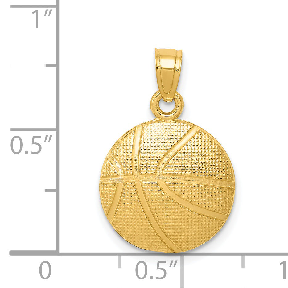 14K Yellow Gold Basketball Pendant