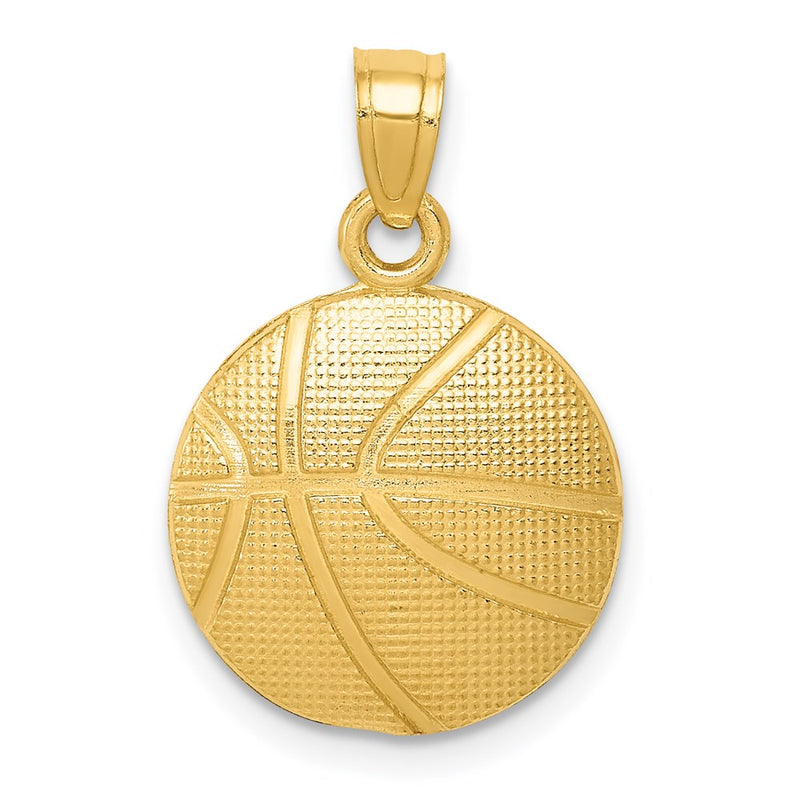 14K Yellow Gold Basketball Pendant