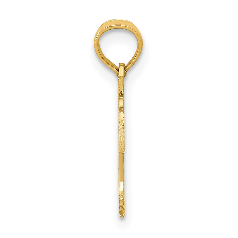 14K Yellow Gold Basketball In Net Pendant