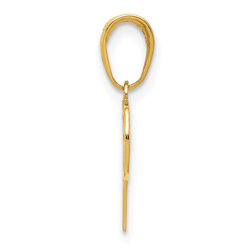 14K Yellow Gold Basketball Hoop And Ball Pendant
