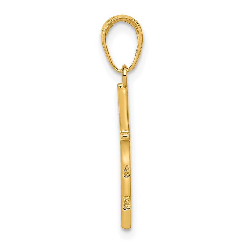 14K Yellow Gold Polished Cross Pendant