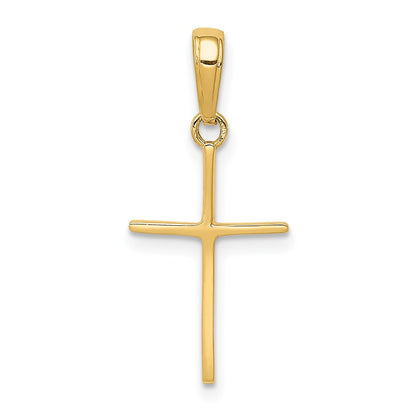 14K Yellow Gold Polished Cross Pendant