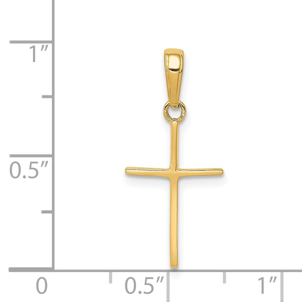 14K Yellow Gold Polished Cross Pendant