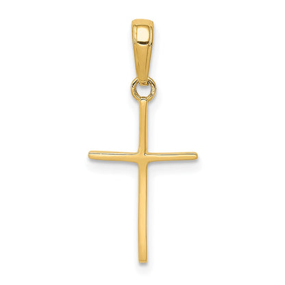 14K Yellow Gold Polished Cross Pendant