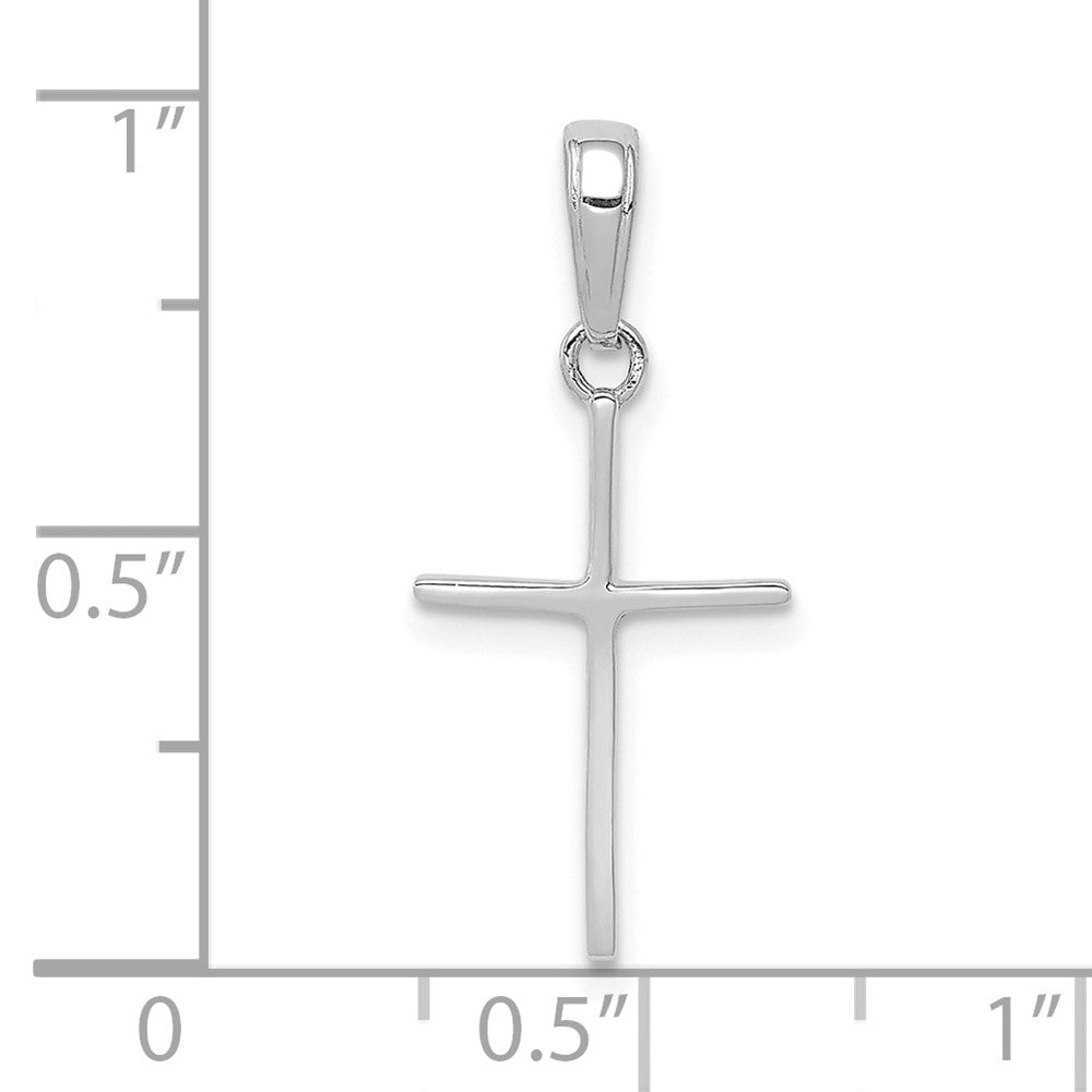 14K White Gold Polished Cross Pendant