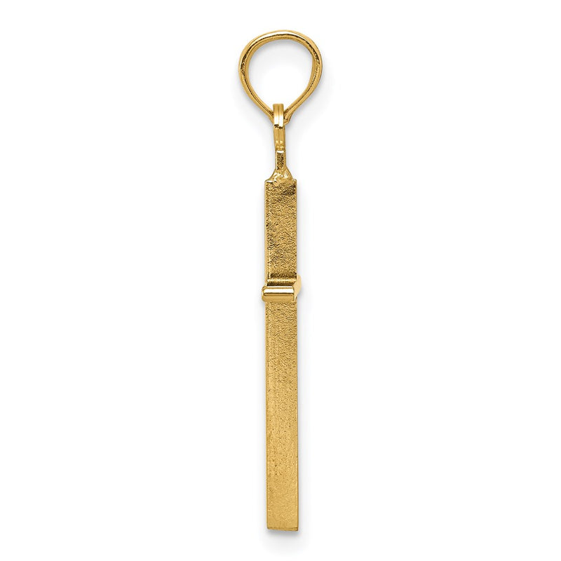 14K Yellow Gold Polished Cross Pendant