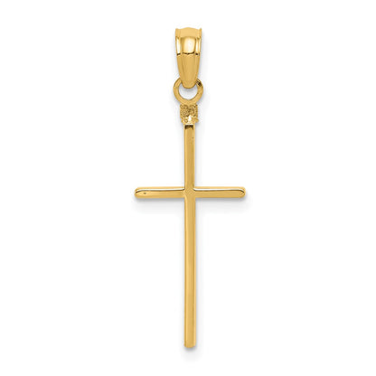 14K Yellow Gold Polished Cross Pendant