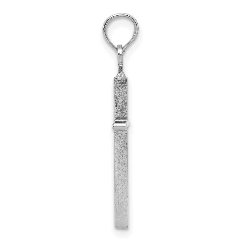 14K White Gold Polished Cross Pendant