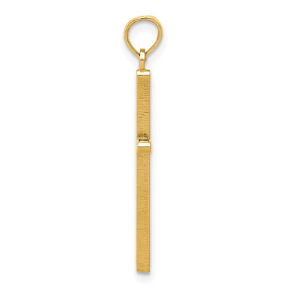 14K Yellow Gold Polished Cross Pendant