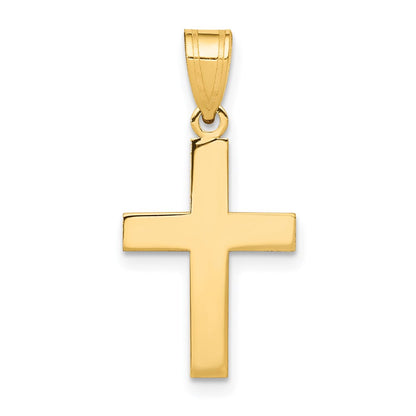 14K Yellow Gold Polished Cross Charm