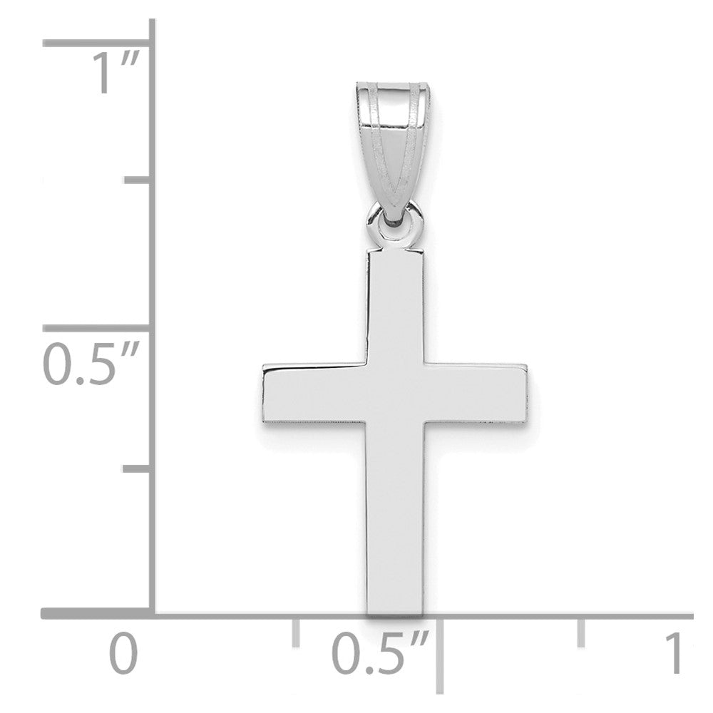 14K White Gold Polished Cross Charm