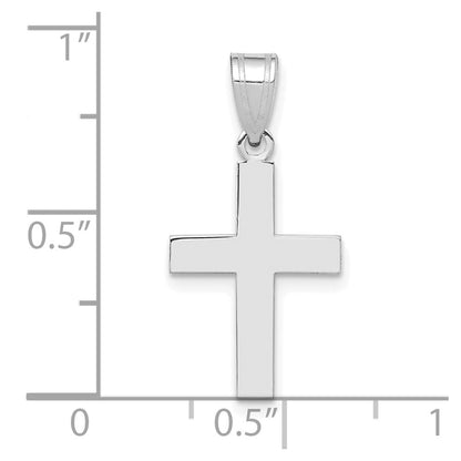 14K White Gold Polished Cross Charm