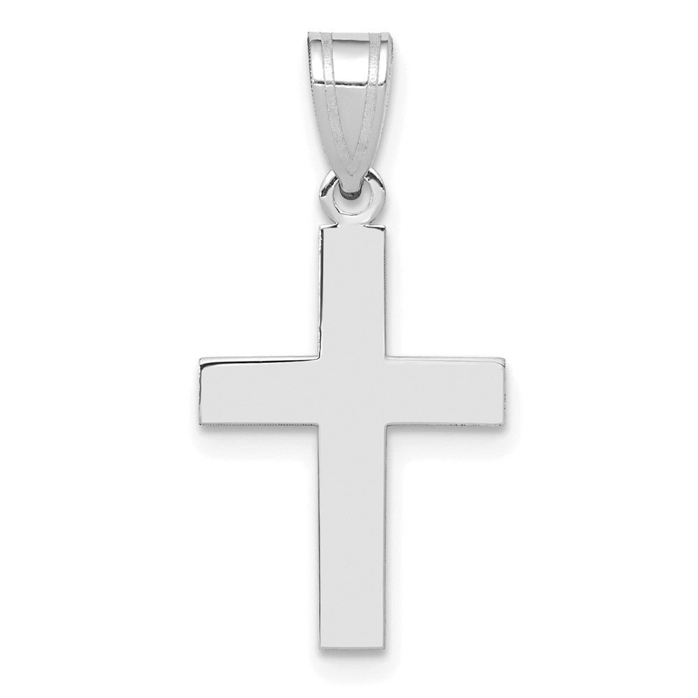 14K White Gold Polished Cross Charm