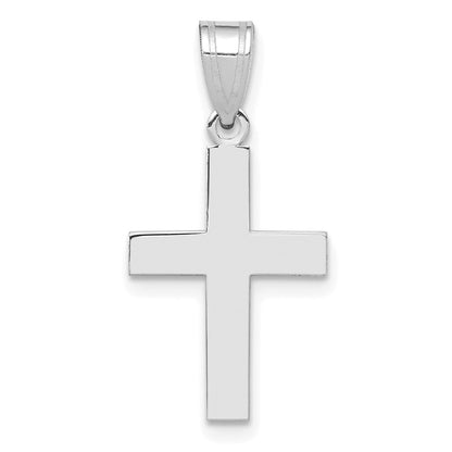 14K White Gold Polished Cross Charm