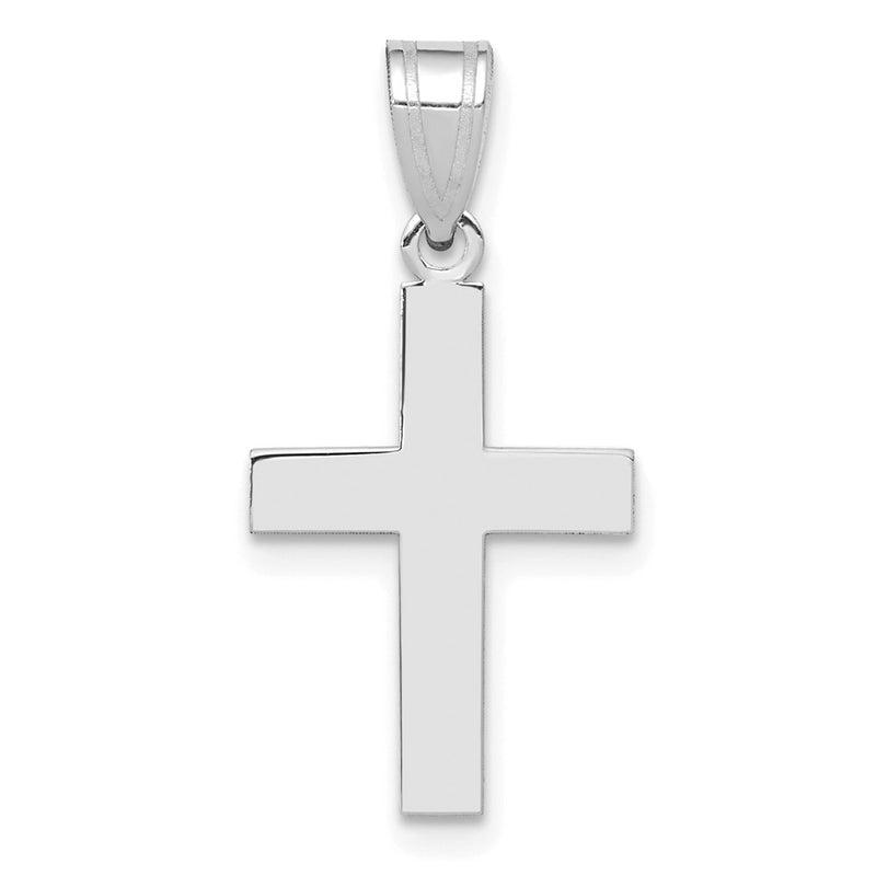 14K White Gold Polished Cross Charm