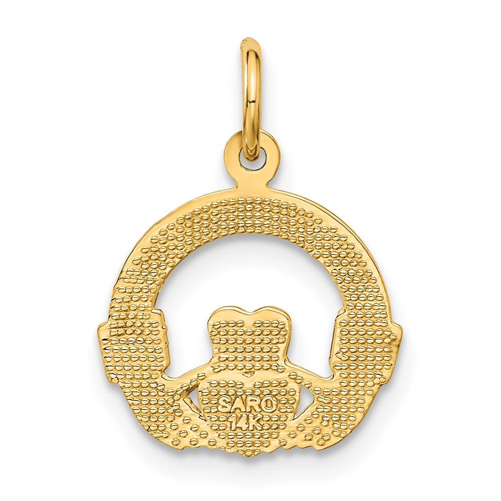 14K Yellow Gold Claddagh Charm