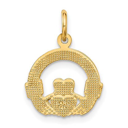 14K Yellow Gold Claddagh Charm
