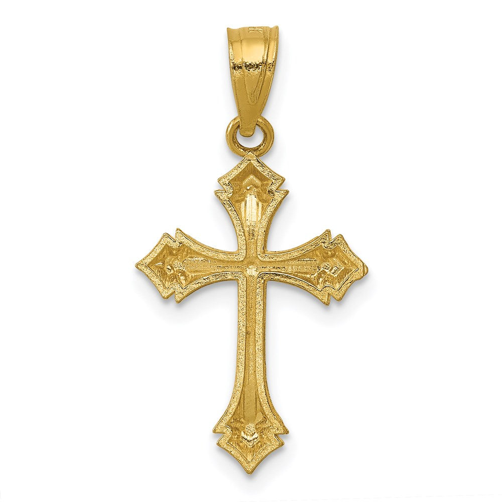 14K Yellow Gold Diamond-Cut Passion Cross Charm