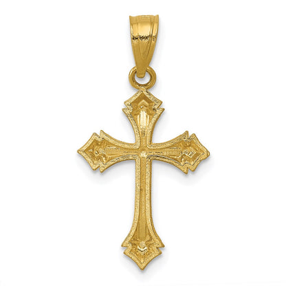 14K Yellow Gold Diamond-Cut Passion Cross Charm