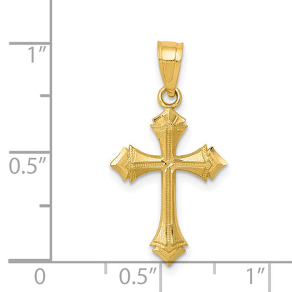 14K Yellow Gold Diamond-Cut Passion Cross Charm