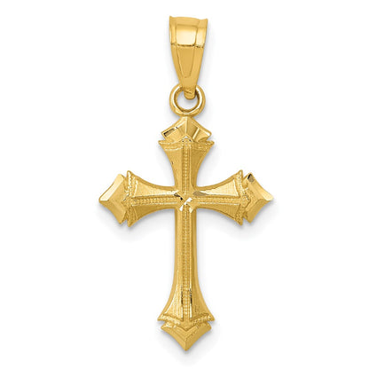 14K Yellow Gold Diamond-Cut Passion Cross Charm