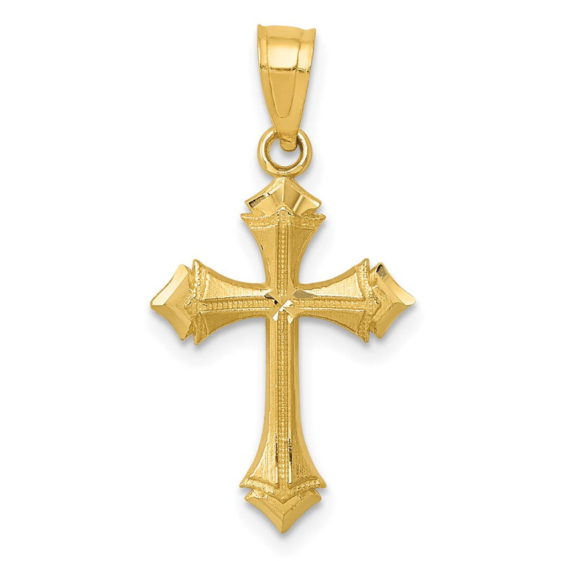 14K Yellow Gold Diamond-Cut Passion Cross Charm