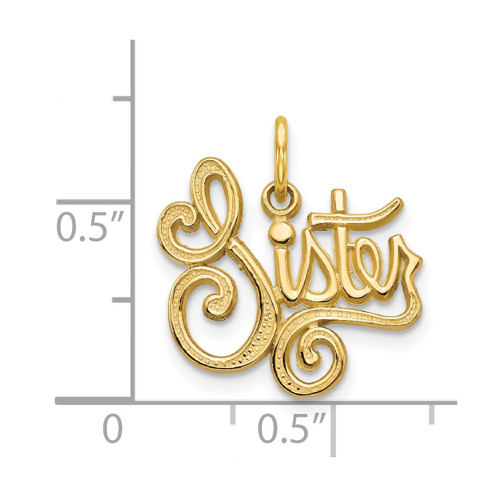14K Yellow Gold Sister Charm