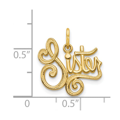 14K Yellow Gold Sister Charm