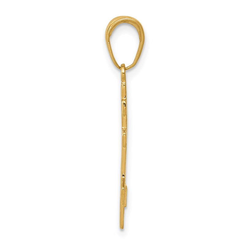 14K Yellow Gold Eastern Orthodox Cross Pendant