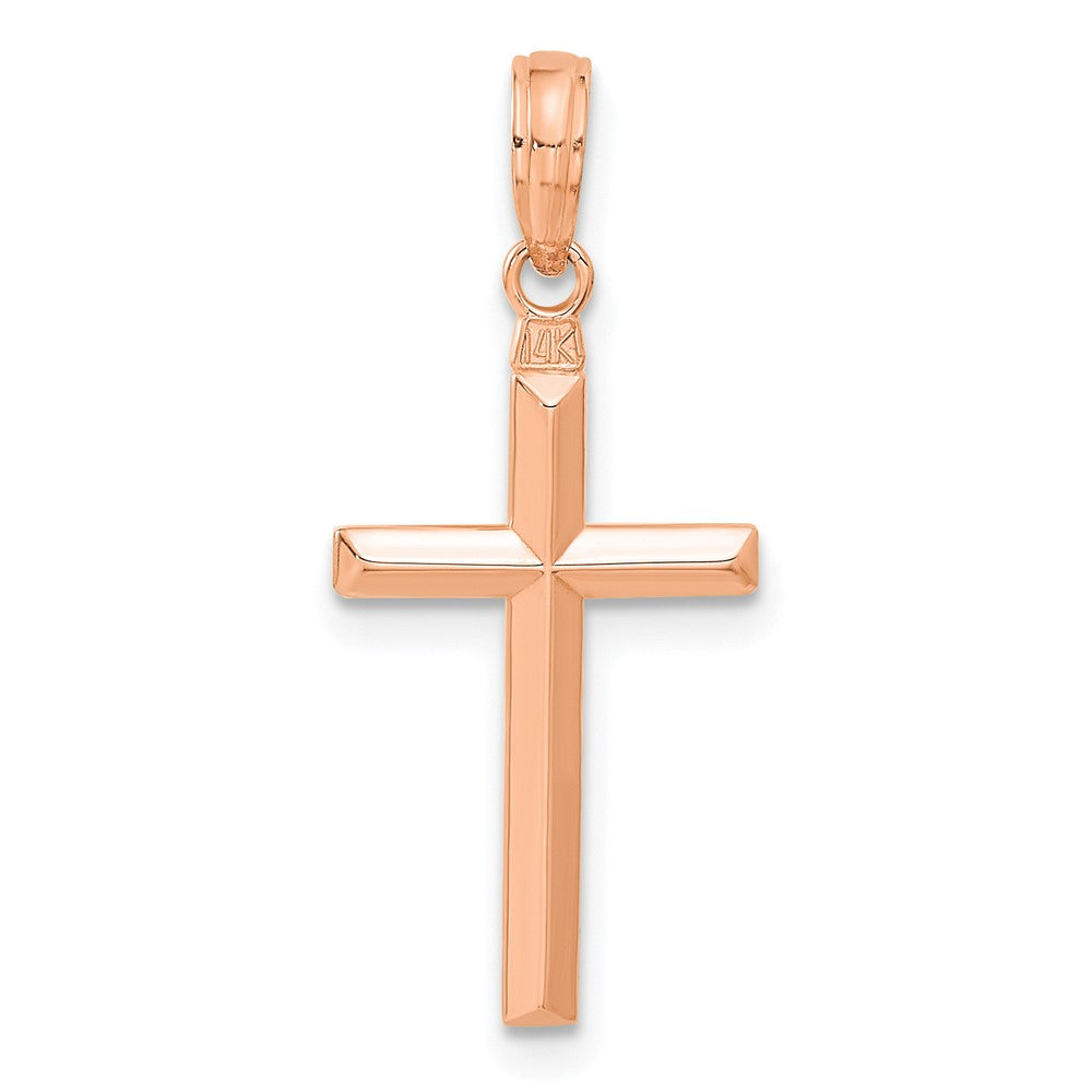 14K Rose Gold Reversible Latin Cross Pendant