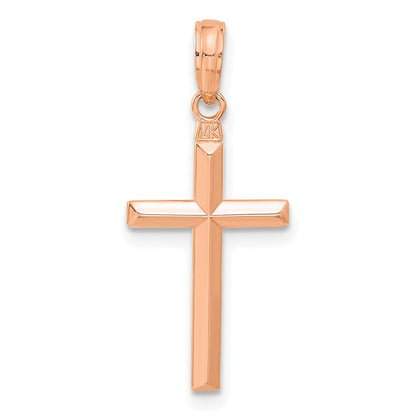 14K Rose Gold Reversible Latin Cross Pendant