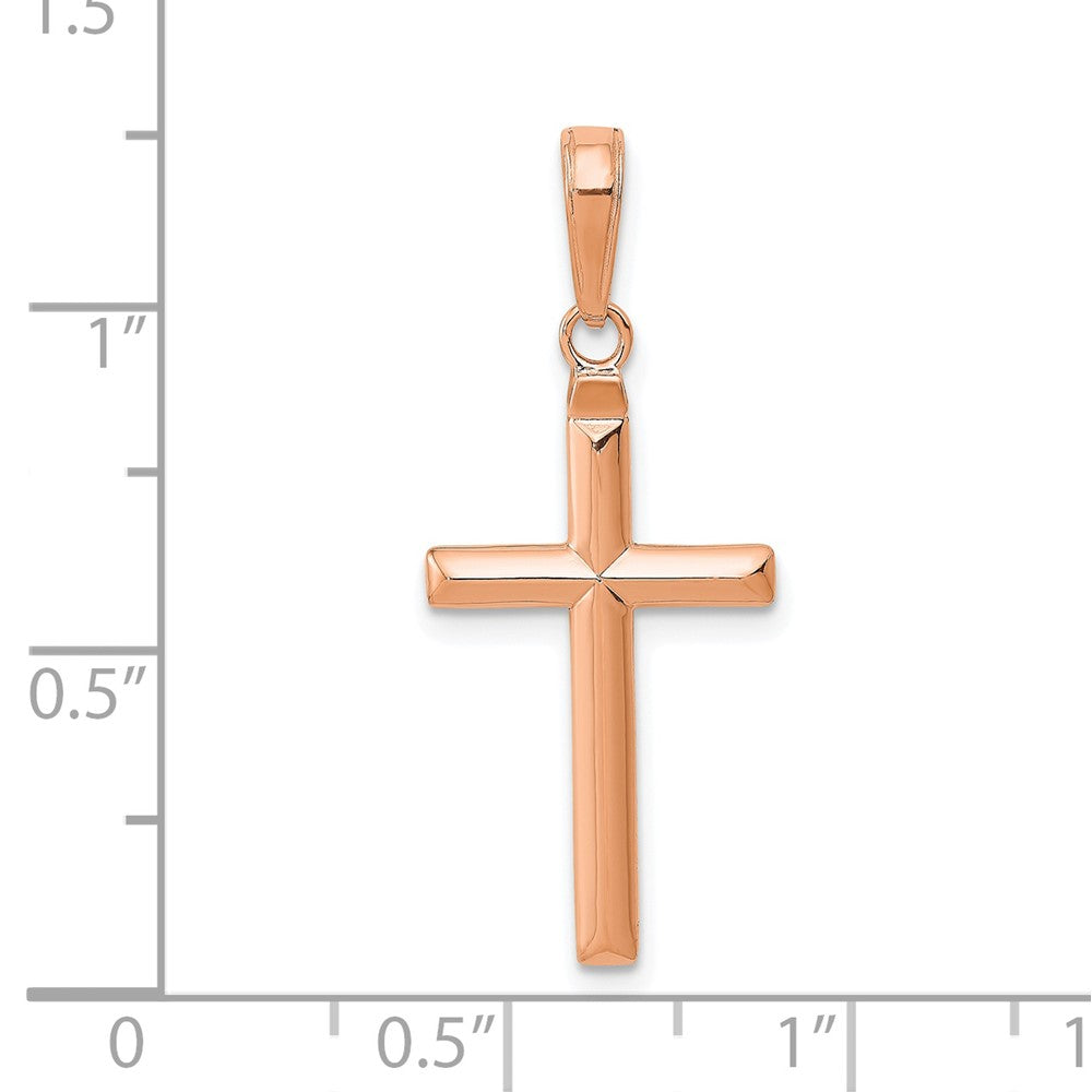 14K Rose Gold Reversible Latin Cross Pendant