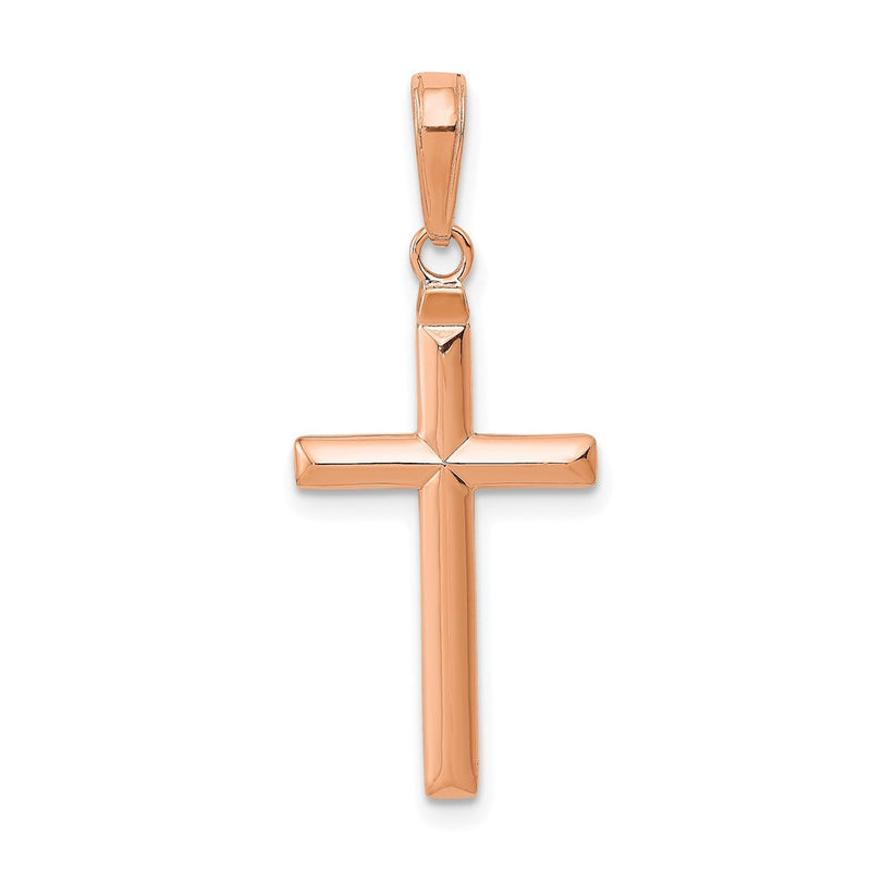14K Rose Gold Reversible Latin Cross Pendant